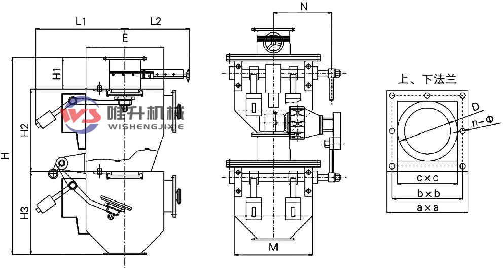 電動式刀口式雙層卸灰閥 電動式刀口式雙層卸灰閥